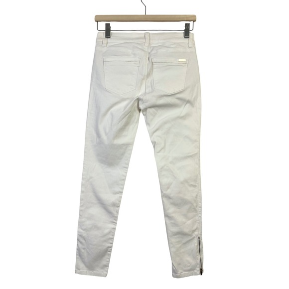 White House Black Market Minimalist Streetstyle Skimmer‎ Ankle Zip White Jeans 0 - Picture 4 of 5